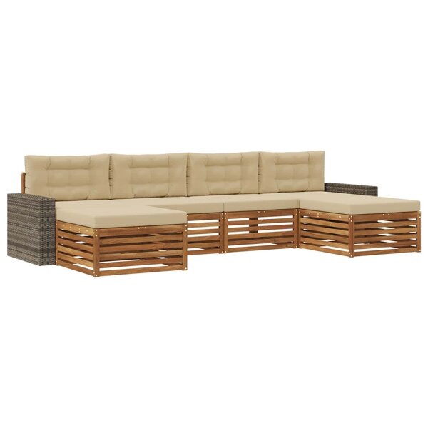vidaXL Ensemble de canapés d'extérieur 6 pc Bois d'Acacia Massif