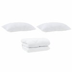 vidaXL Duvet d'hiver avec oreiller 3 Pièces Blanc 240 x 220 cm Microfibre