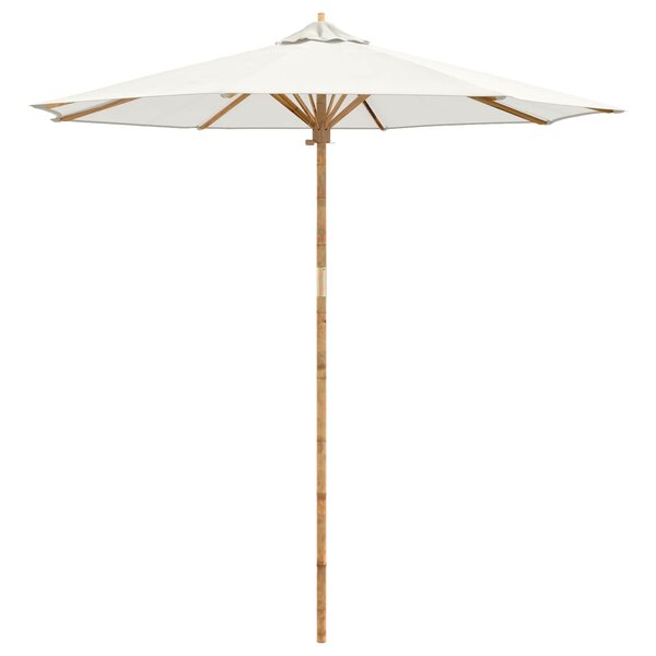 vidaXL Parasol de jardin Ø 240 x 260 cm Bambou Rond Crème blanc