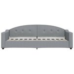 vidaXL Lit de jour avec gigogne et tiroirs gris clair 90x190 cm tissu