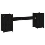 vidaXL Banc avec jardinières noir 180x36x63 cm bois massif de pin