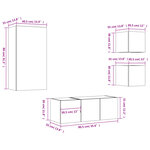 vidaXL Unités murales TV avec LED 5 Pièces gris béton bois d'ingénierie