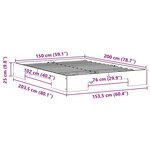 vidaXL Cadre de lit surélevé Marron 150 x 200 cm Bois massif en pin