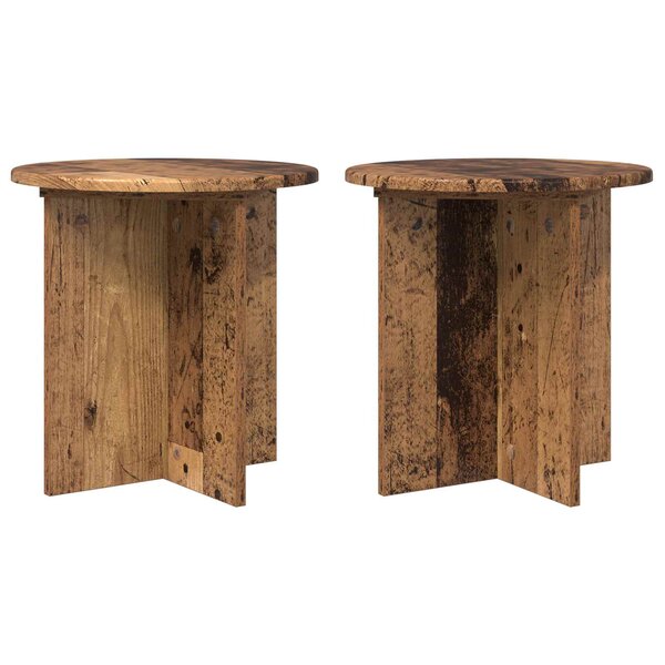 vidaXL Support de Plante 2 pièces Bois ancien 40 x 40 x 40 cm