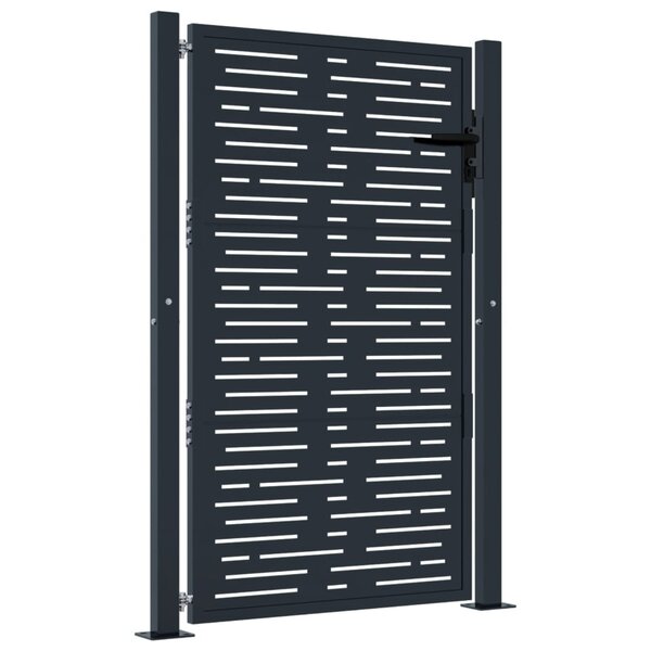 vidaXL Portail de jardin anthracite 105x155 cm conception de carré