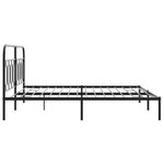 vidaXL Cadre de lit métal avec tête de lit noir 180x200 cm