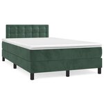 vidaXL Sommier à lattes de lit avec matelas LED vert foncé 120x190 cm