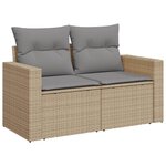 vidaXL Salon de jardin et coussins 12 Pièces mélange beige résine tressée