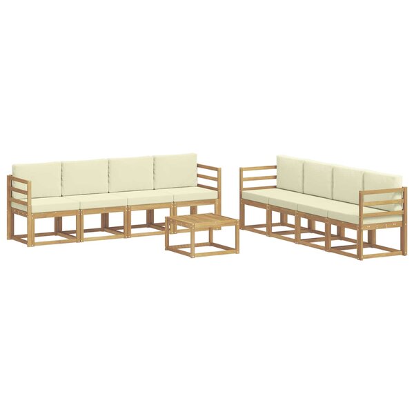 vidaXL Ensemble de canapés d'extérieur 9 pc Blanc et crème