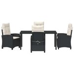 vidaXL Ensemble de jardin de 5 pièces avec coussins - Rattan synthétique noir
