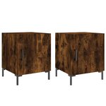 vidaXL Tables de chevet 2 Pièces chêne fumé 40x40x50 cm bois d'ingénierie