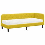 vidaXL Cadre de lit d'angle Jaune 80 x 200 cm Velours
