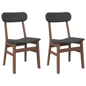 vidaXL Chaises à manger coussins 2 Pièces marron bois massif caoutchouc