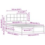 vidaXL Cadre de lit avec tête de lit rembourrée Gris clair