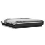 vidaXL Cadre de lit avec lumières LED sans matelas noir 150x200 cm