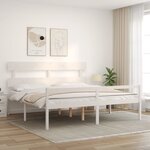 vidaXL Lit pour personne âgée sans matelas blanc bois massif