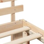 vidaXL Cadre de lit en bois de pin Bois naturel Bois massif 140 x 190 cm
