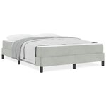 vidaXL Lit boxspring avec matelas Gris clair 160 x 220 cm Velours