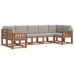 vidaXL Ensemble de canapés d'extérieur 7 pc Naturel et gris clair