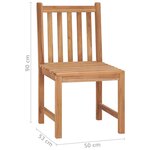 vidaXL Chaises de jardin lot de 4 Bois de teck solide