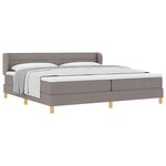 vidaXL Lit à ressorts avec matelas Taupe 200 x 200 cm tissu