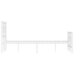 vidaXL Cadre de lit métal sans matelas et pied de lit blanc 120x190 cm