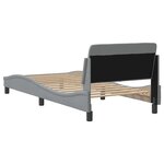 vidaXL Cadre de lit Dover gris clair 90x200 cm tissu