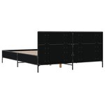 vidaXL Cadre de lit noir 140x190 cm bois d'ingénierie et métal