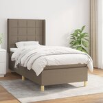 vidaXL Sommier à lattes de lit avec matelas Taupe 80x200 cm Tissu