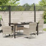 vidaXL Ensemble de salle à manger pour jardin 5 Pièces Gris clair