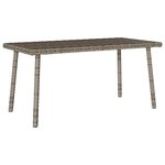 VidaXL Table basse de jardin rectangulaire gris 80x40x37 cm rotin