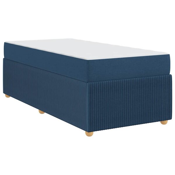 vidaXL Cadre de lit avec matelas avec matelas Bleu 80 x 200 cm tissu