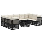 vidaXL Ensemble de canapé de jardin 10 Pièces Noir polyrotin
