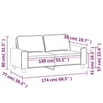 vidaXL Canapé à 2 places Marron 140 cm Tissu