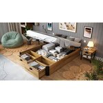 Lit coffre adulte - Couchage 140 x 190 cm - 2 Tiroirs frontaux - Fabriqué en Espagne