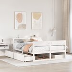 vidaXL Cadre de lit sans matelas blanc 140x200 cm bois de pin massif