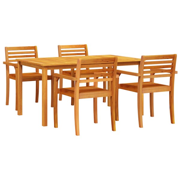 vidaXL Ensemble de salle à manger de jardin 5 pièces en bois d'acacia massif