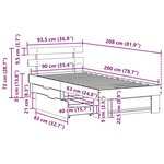 vidaXL Cadre de lit avec tiroir Marron 90 x 200 cm Bois massif en pin