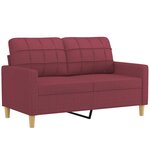 vidaXL Canapé à 2 places Rouge bordeaux 120 cm Tissu