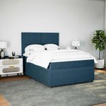 vidaXL Sommier à lattes de lit et matelas bleu 140x200 cm velours