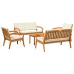 vidaXL Ensemble Bistro 5 pièces avec coussins - Bois d'acacia massif