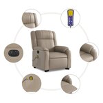 vidaXL Fauteuil inclinable de massage électrique cappuccino similicuir
