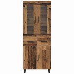 vidaXL Haut Armoire 2 Pièces Bois Ancien Bois Aggloméré et Verre