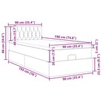 vidaXL Cadre de lit ottoman et matelas gris clair 90x190 cm velours