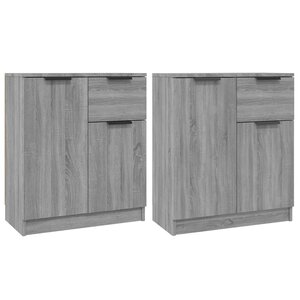 vidaXL Buffets 2 Pièces Sonoma gris 60x30x70 cm Bois d'ingénierie