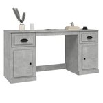 vidaXL Bureau avec armoire gris béton bois d'ingénierie