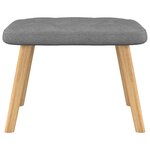 vidaXL Chaise de relaxation avec tabouret Gris foncé Tissu