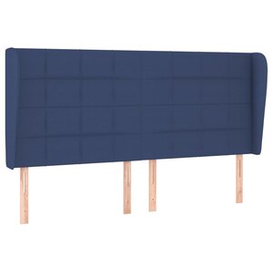vidaXL Tête de lit avec oreilles Bleu 183x23x118/128 cm Tissu