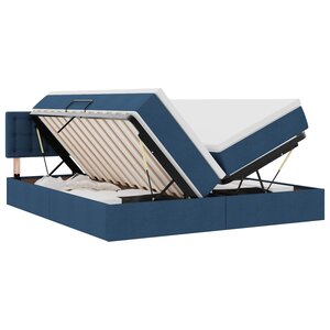 vidaXL Lit de Rangement Bleu 180 x 200 cm Cuir synthétique