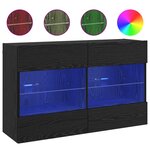 vidaXL Meuble TV mural Montage mural Chêne noir 98 5 x 30 x 60 5 cm